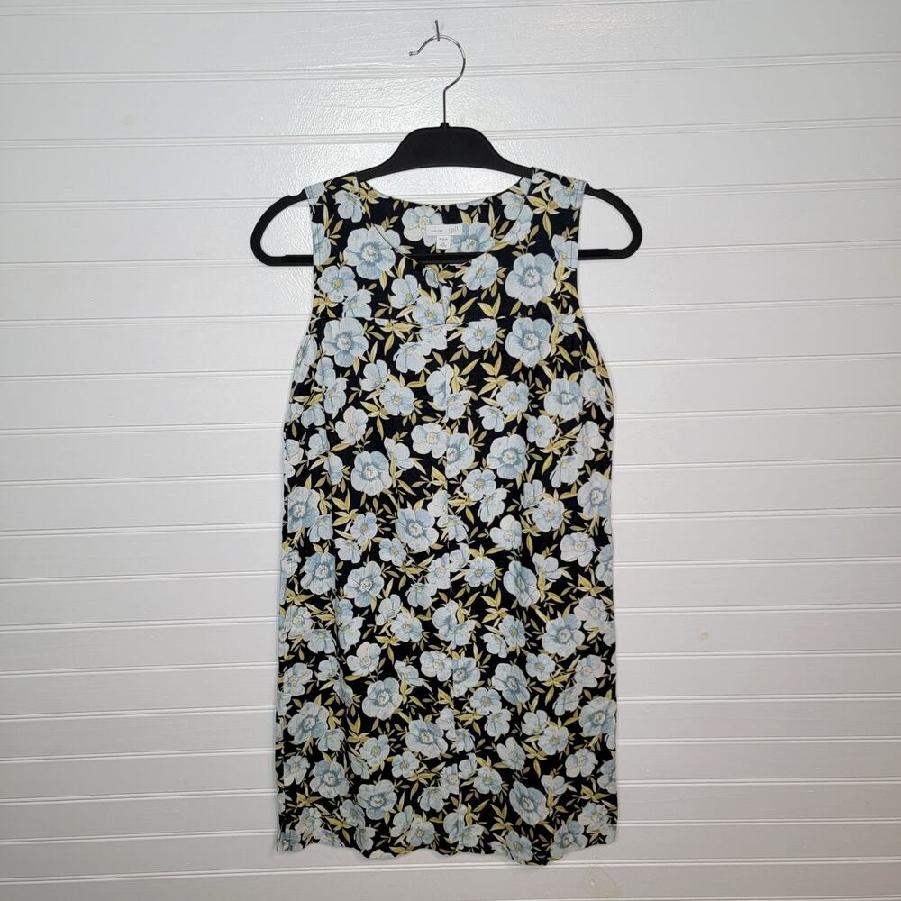 J Jill Love Linen Size XSP Petite Knee Length Floral Dress Hawaiian Coastal Prep